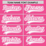 Custom Pink Graffiti Pattern Personalized Multicolored Flames Print Authentic Baseball Jersey