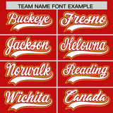 Custom Red Graffiti Pattern Personalized Multicolored Flames Print Authentic Baseball Jersey