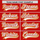 Custom Red Graffiti Pattern Personalized Multicolored Flames Print Authentic Baseball Jersey