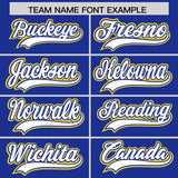 Custom Royal Graffiti Pattern Personalized Multicolored Flames Print Authentic Baseball Jersey