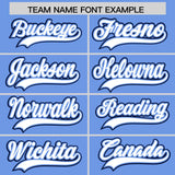 Custom Light Blue Graffiti Pattern Personalized Multicolored Flames Print Authentic Baseball Jersey