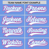 Custom Light Blue Graffiti Pattern Personalized Multicolored Flames Print Authentic Baseball Jersey