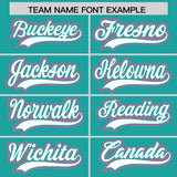 Custom Aqua Graffiti Pattern Personalized Multicolored Flames Print Authentic Baseball Jersey