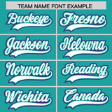 Custom Aqua Graffiti Pattern Personalized Multicolored Flames Print Authentic Baseball Jersey