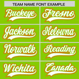Custom Neon Green Graffiti Pattern Personalized Multicolored Flames Print Authentic Baseball Jersey