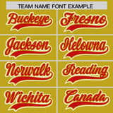 Custom Old Gold Graffiti Pattern Personalized Multicolored Flames Print Authentic Baseball Jersey