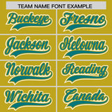 Custom Old Gold Graffiti Pattern Personalized Multicolored Flames Print Authentic Baseball Jersey