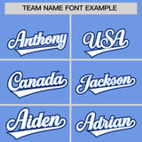 Custom Light Blue Graffiti Pattern Personalized Multicolored Flames Print Authentic Baseball Jersey