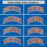 Custom Royal Orange Color Block Personalized Side Dotted Line Authentic Baseball Jersey