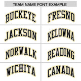 Custom White Old Gold Color Block Personalized Side Dotted Line Authentic Baseball Jersey