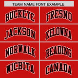 Custom Red Black Color Block Personalized Side Dotted Line Authentic Baseball Jersey