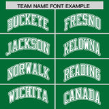 Custom Kelly Green White Color Block Personalized Side Dotted Line Authentic Baseball Jersey