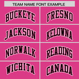 Custom Pink Black Color Block Personalized Side Dotted Line Authentic Baseball Jersey