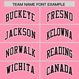 Custom Light Pink Black Color Block Personalized Side Dotted Line Authentic Baseball Jersey