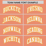 Custom Light Orange Gold Color Block Personalized Side Dotted Line Authentic Baseball Jersey