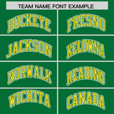 Custom Kelly Green Gold Color Block Personalized Side Dotted Line Authentic Baseball Jersey