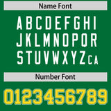 Custom Kelly Green Gold Color Block Personalized Side Dotted Line Authentic Baseball Jersey