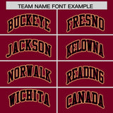Custom Crimson Black Color Block Personalized Side Dotted Line Authentic Baseball Jersey