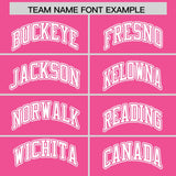 Custom Pink White Color Block Personalized Side Dotted Line Authentic Baseball Jersey