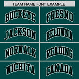 Custom Midnight Green Black Color Block Personalized Side Dotted Line Authentic Baseball Jersey