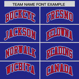 Custom Royal Red Color Block Personalized Side Dotted Line Authentic Baseball Jersey