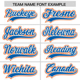 Custom White Orange Color Block Personalized Side Dotted Line Authentic Baseball Jersey