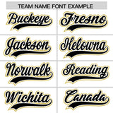 Custom White Old Gold Color Block Personalized Side Dotted Line Authentic Baseball Jersey