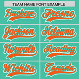 Custom Bright Green Orange Color Block Personalized Side Dotted Line Authentic Baseball Jersey