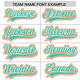 Custom White Orange Color Block Personalized Side Dotted Line Authentic Baseball Jersey
