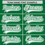 Custom Kelly Green White Color Block Personalized Side Dotted Line Authentic Baseball Jersey