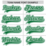 Custom White Kelly Green Color Block Personalized Side Dotted Line Authentic Baseball Jersey