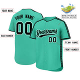 Custom Bright Green Black Color Block Personalized Side Dotted Line Authentic Baseball Jersey