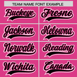 Custom Pink Black Color Block Personalized Side Dotted Line Authentic Baseball Jersey