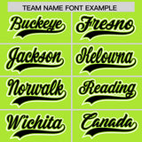 Custom Light Green Black Color Block Personalized Side Dotted Line Authentic Baseball Jersey