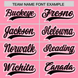 Custom Light Pink Black Color Block Personalized Side Dotted Line Authentic Baseball Jersey