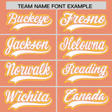 Custom Light Orange Gold Color Block Personalized Side Dotted Line Authentic Baseball Jersey