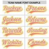 Custom White Light Orange Color Block Personalized Side Dotted Line Authentic Baseball Jersey