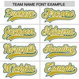 Custom White Green Color Block Personalized Side Dotted Line Authentic Baseball Jersey