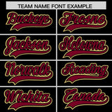 Custom Black Crimson Color Block Personalized Side Dotted Line Authentic Baseball Jersey