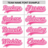 Custom White Pink Color Block Personalized Side Dotted Line Authentic Baseball Jersey