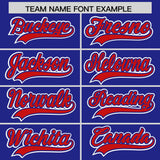 Custom Royal Red Color Block Personalized Side Dotted Line Authentic Baseball Jersey