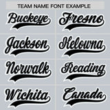 Custom Silver Black Color Block Personalized Side Dotted Line Authentic Baseball Jersey