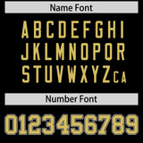 Custom Black Old Gold Color Block Personalized Side Dotted Line Authentic Baseball Jersey