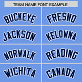 Custom Light Blue Navy Color Block Personalized Side Dotted Line Authentic Baseball Jersey