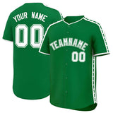 Custom Kelly Green White Color Block Personalized Side Dotted Line Authentic Baseball Jersey