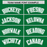 Custom Kelly Green White Color Block Personalized Side Dotted Line Authentic Baseball Jersey