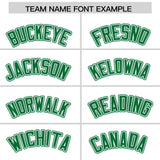 Custom White Kelly Green Color Block Personalized Side Dotted Line Authentic Baseball Jersey