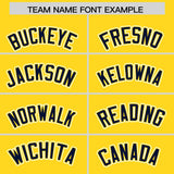 Custom Gold Navy Color Block Personalized Side Dotted Line Authentic Baseball Jersey