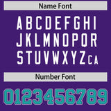 Custom Purple Aqua Color Block Personalized Side Dotted Line Authentic Baseball Jersey