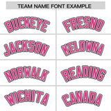 Custom White Pink Color Block Personalized Side Dotted Line Authentic Baseball Jersey
